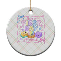 Happy First Day Of School Cute Kawaii Squishy Back To School Graphic Ceramic Ornament