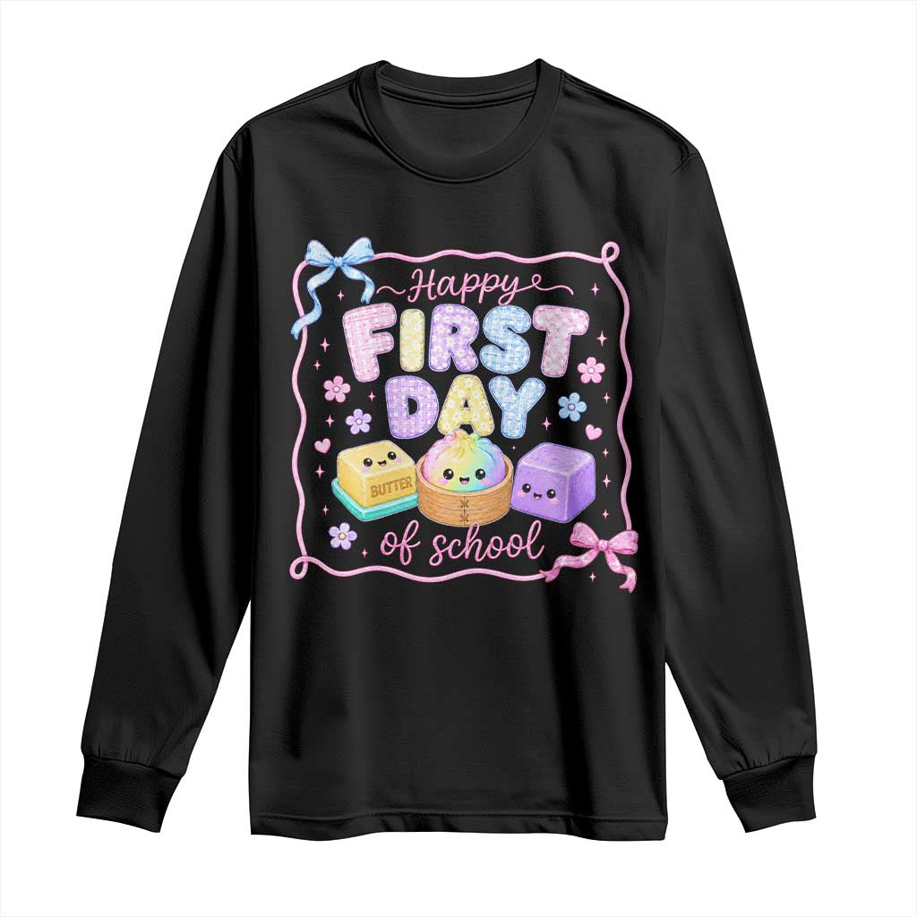 Happy First Day Of School Cute Kawaii Squishy Back To School Graphic Long Sleeve Shirt