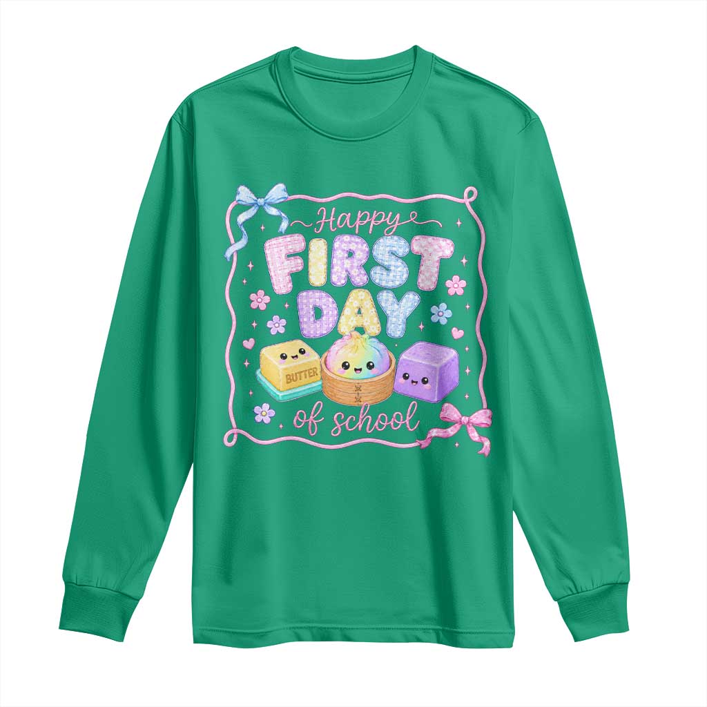 Happy First Day Of School Cute Kawaii Squishy Back To School Graphic Long Sleeve Shirt