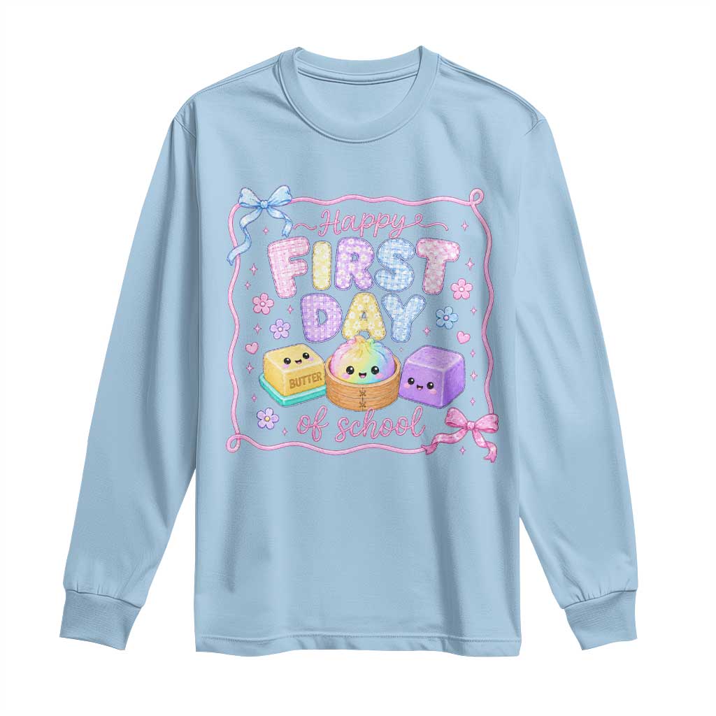 Happy First Day Of School Cute Kawaii Squishy Back To School Graphic Long Sleeve Shirt