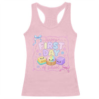 Happy First Day Of School Cute Kawaii Squishy Back To School Graphic Racerback Tank Top