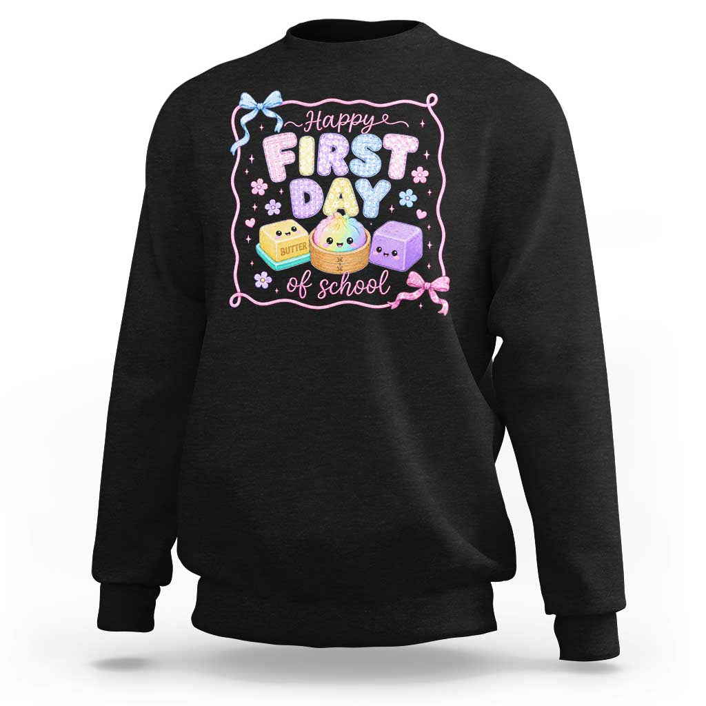 Happy First Day Of School Cute Kawaii Squishy Back To School Graphic Sweatshirt