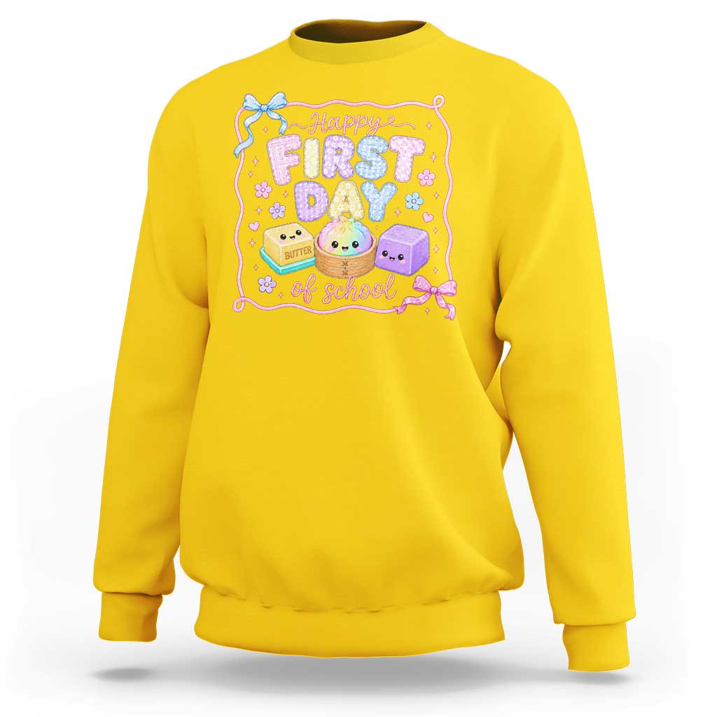 Happy First Day Of School Cute Kawaii Squishy Back To School Graphic Sweatshirt