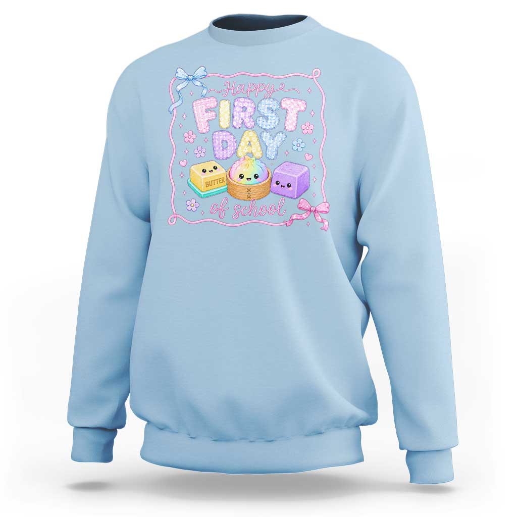 Happy First Day Of School Cute Kawaii Squishy Back To School Graphic Sweatshirt