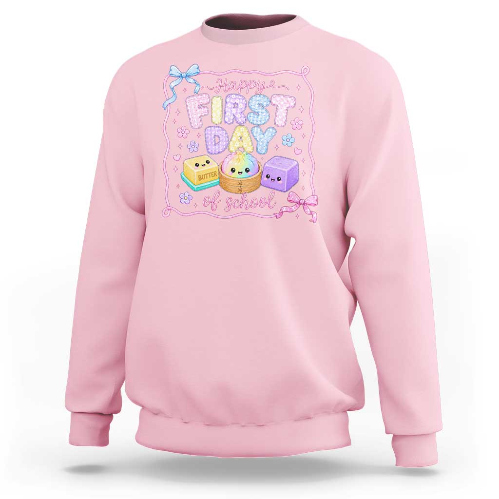 Happy First Day Of School Cute Kawaii Squishy Back To School Graphic Sweatshirt