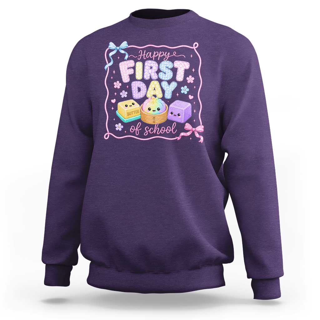 Happy First Day Of School Cute Kawaii Squishy Back To School Graphic Sweatshirt