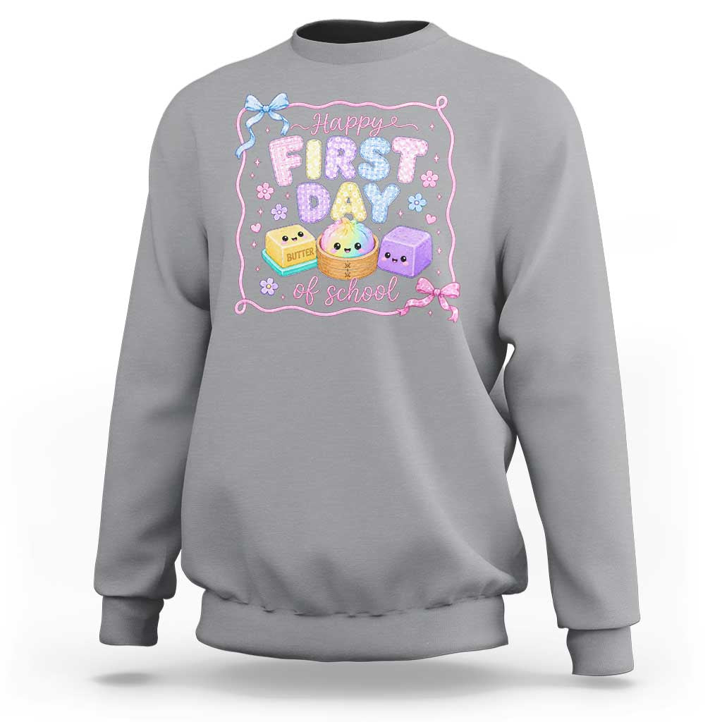 Happy First Day Of School Cute Kawaii Squishy Back To School Graphic Sweatshirt