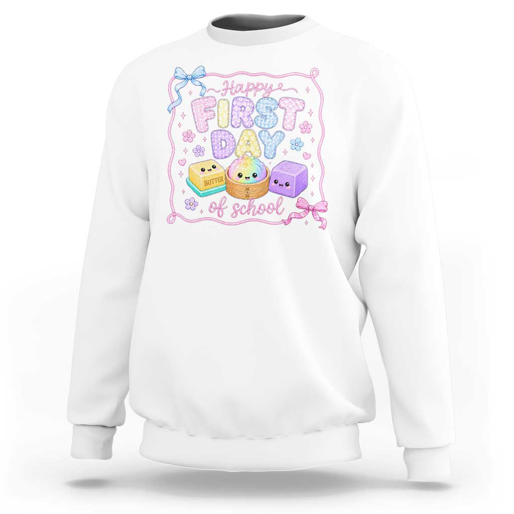 Happy First Day Of School Cute Kawaii Squishy Back To School Graphic Sweatshirt