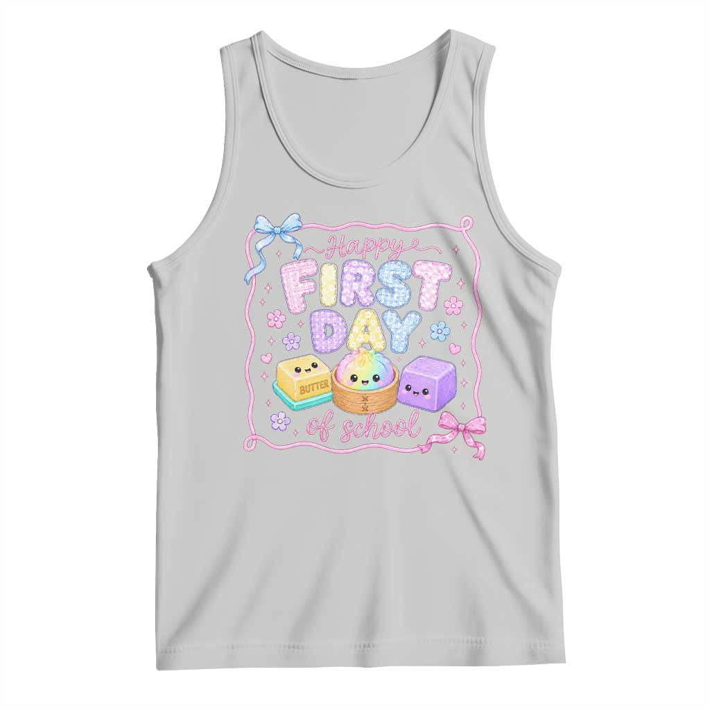 Happy First Day Of School Cute Kawaii Squishy Back To School Graphic Tank Top