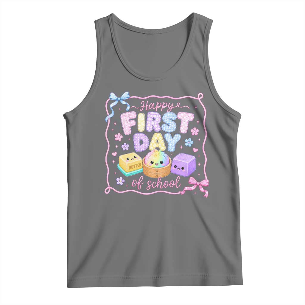 Happy First Day Of School Cute Kawaii Squishy Back To School Graphic Tank Top