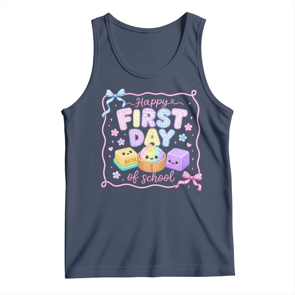 Happy First Day Of School Cute Kawaii Squishy Back To School Graphic Tank Top