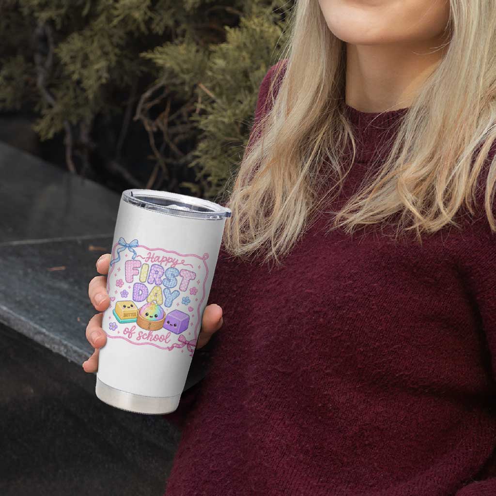 Happy First Day Of School Cute Kawaii Squishy Back To School Graphic Tumbler Cup