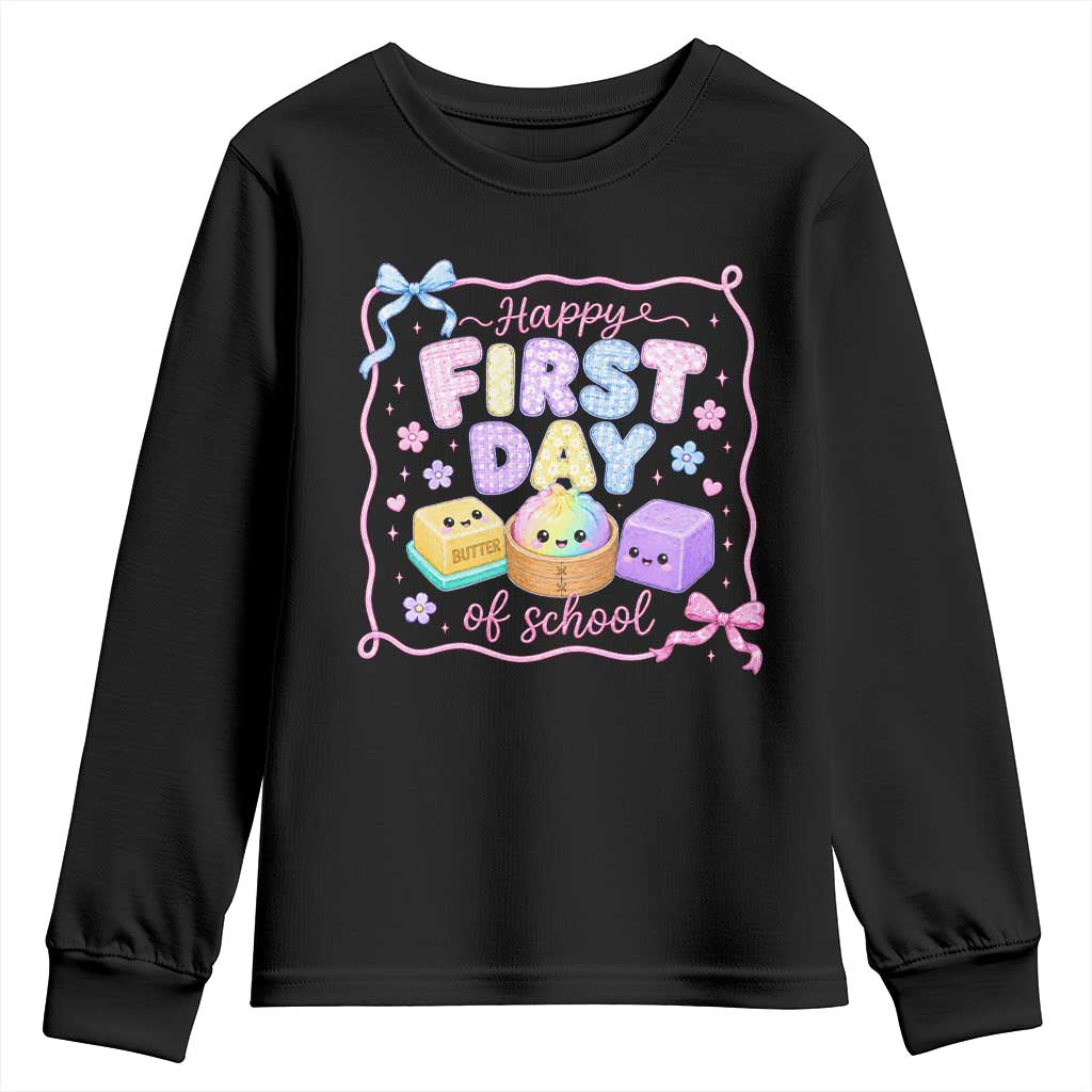 Happy First Day Of School Cute Kawaii Squishy Back To School Graphic Youth Sweatshirt