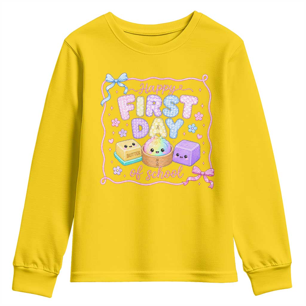 Happy First Day Of School Cute Kawaii Squishy Back To School Graphic Youth Sweatshirt