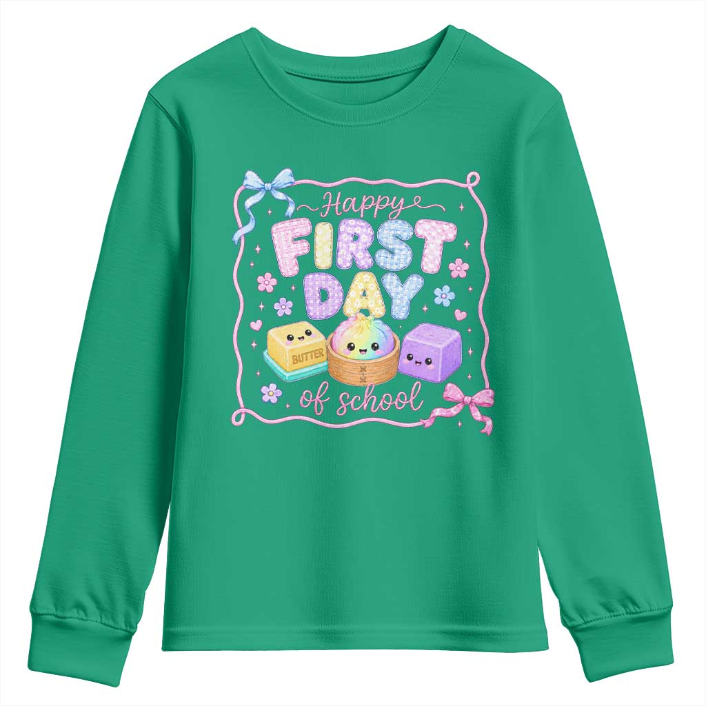 Happy First Day Of School Cute Kawaii Squishy Back To School Graphic Youth Sweatshirt