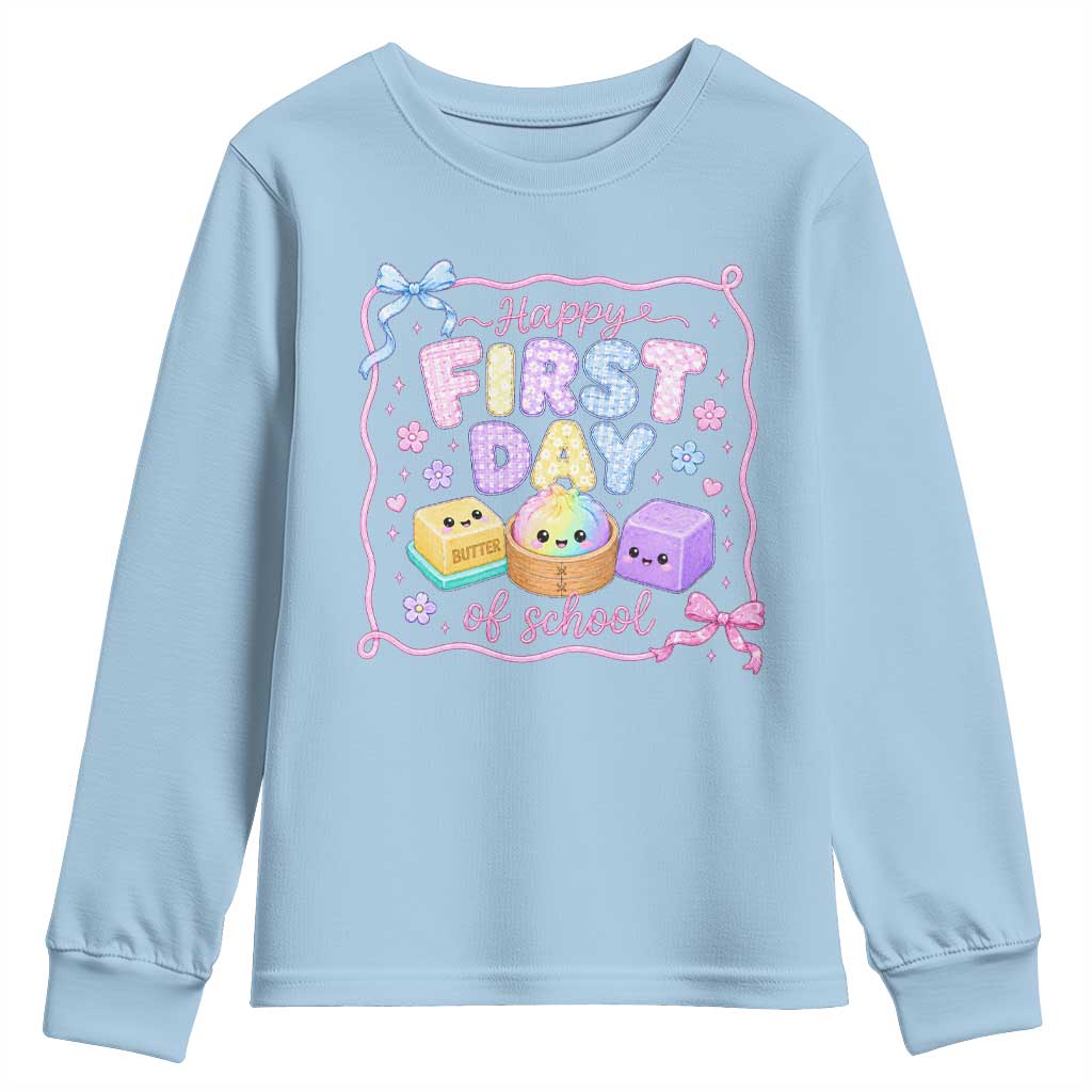 Happy First Day Of School Cute Kawaii Squishy Back To School Graphic Youth Sweatshirt