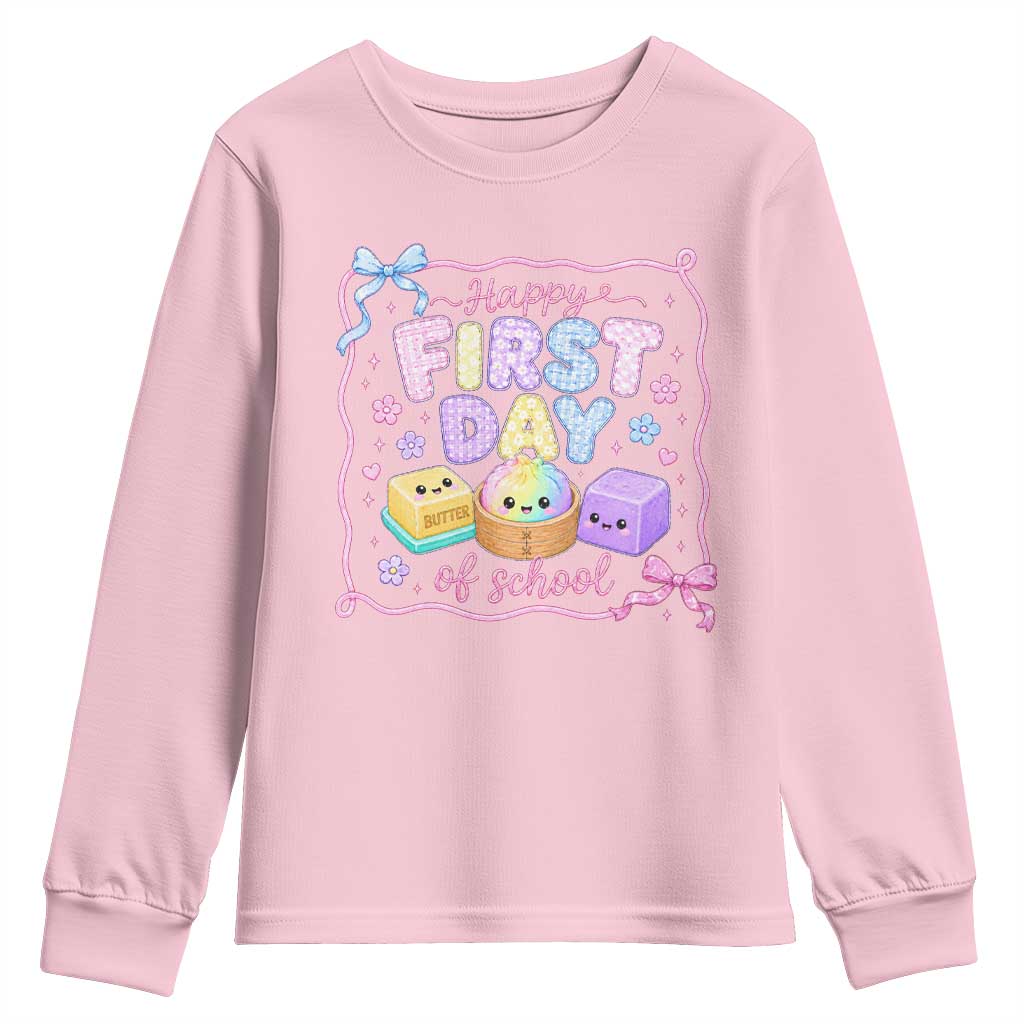 Happy First Day Of School Cute Kawaii Squishy Back To School Graphic Youth Sweatshirt