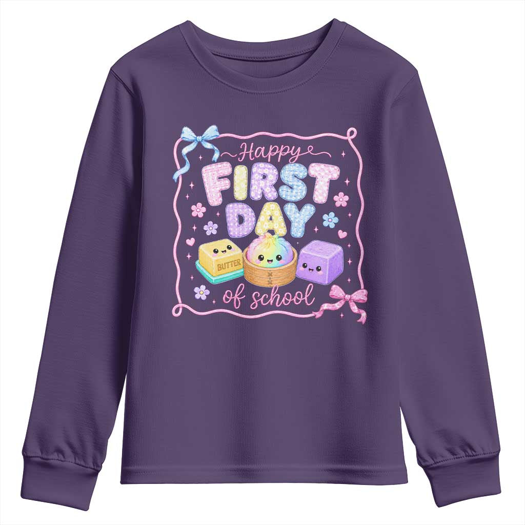Happy First Day Of School Cute Kawaii Squishy Back To School Graphic Youth Sweatshirt