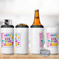 Happy To See Your Face Cute Teacher Back To School Graphic 4 in 1 Can Cooler Tumbler