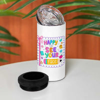 Happy To See Your Face Cute Teacher Back To School Graphic 4 in 1 Can Cooler Tumbler