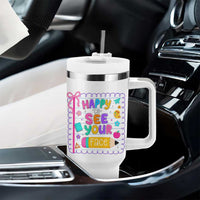 Happy To See Your Face Cute Teacher Back To School Graphic Tumbler With Handle