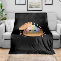 Cute Rainbow Dumpling Squishy Throw Blanket Kawaii Graphic