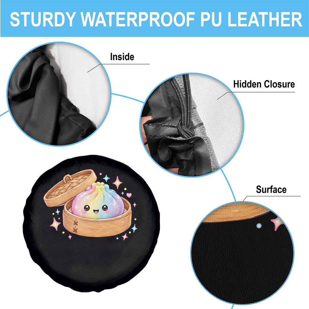 Cute Rainbow Dumpling Squishy Spare Tire Cover Kawaii Graphic