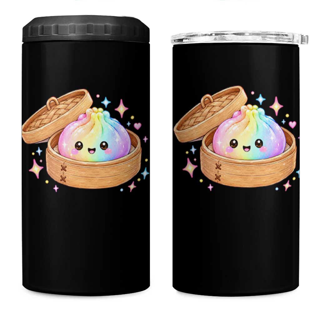 Cute Rainbow Dumpling Squishy 4 in 1 Can Cooler Tumbler Kawaii Graphic