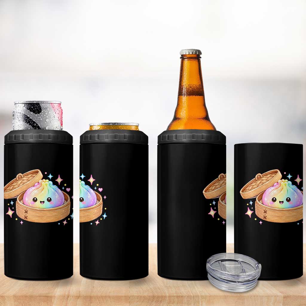 Cute Rainbow Dumpling Squishy 4 in 1 Can Cooler Tumbler Kawaii Graphic