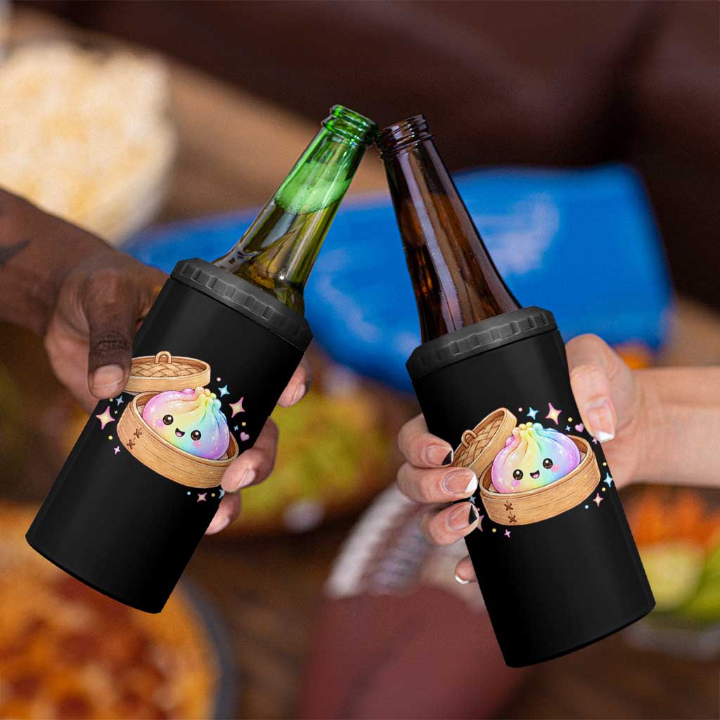 Cute Rainbow Dumpling Squishy 4 in 1 Can Cooler Tumbler Kawaii Graphic