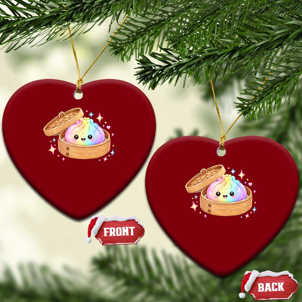 Cute Rainbow Dumpling Squishy Ceramic Ornament Kawaii Graphic