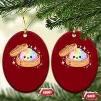 Cute Rainbow Dumpling Squishy Ceramic Ornament Kawaii Graphic