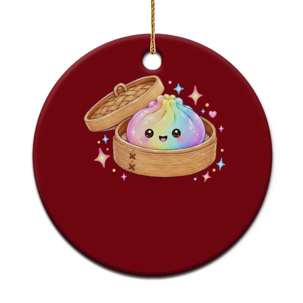 Cute Rainbow Dumpling Squishy Ceramic Ornament Kawaii Graphic