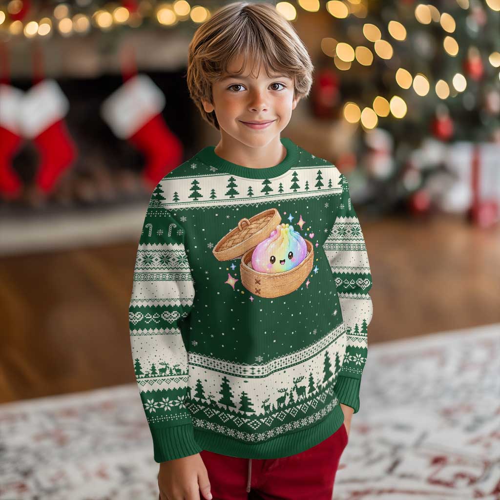 Cute Rainbow Dumpling Squishy Ugly Christmas Sweater Kawaii Graphic
