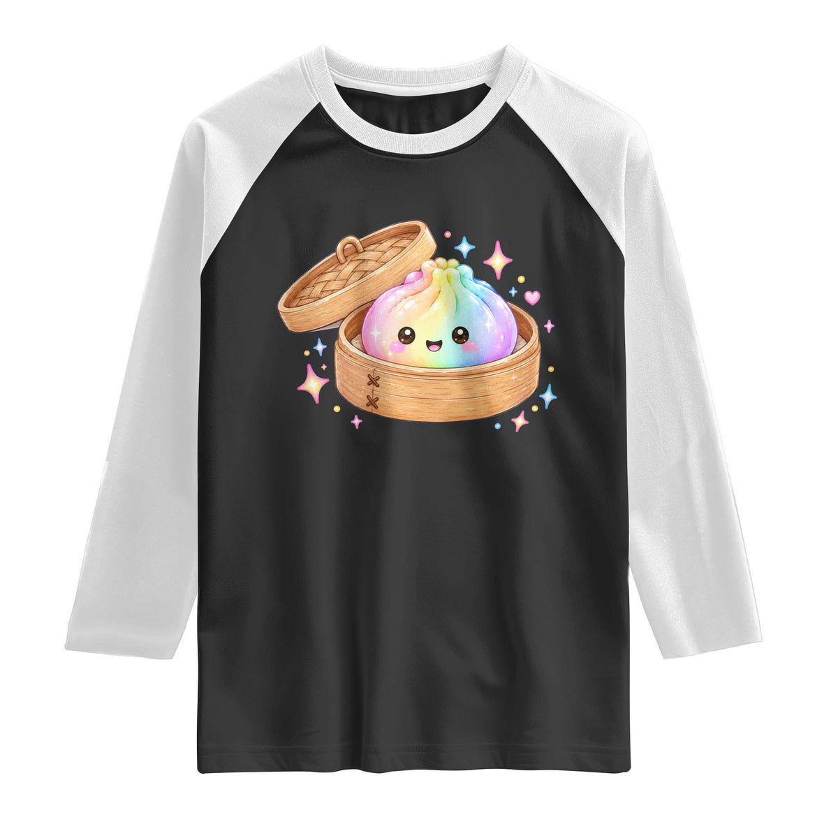 Cute Rainbow Dumpling Squishy Raglan Shirt Kawaii Graphic