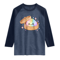 Cute Rainbow Dumpling Squishy Raglan Shirt Kawaii Graphic