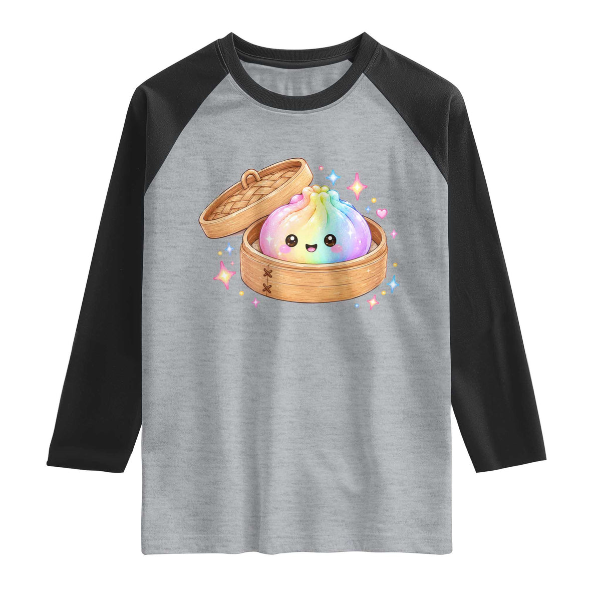 Cute Rainbow Dumpling Squishy Raglan Shirt Kawaii Graphic