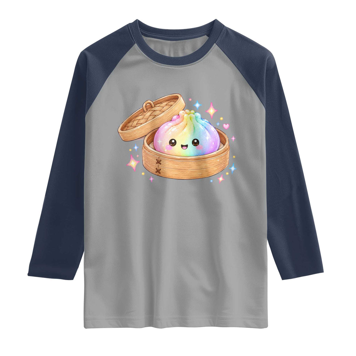 Cute Rainbow Dumpling Squishy Raglan Shirt Kawaii Graphic