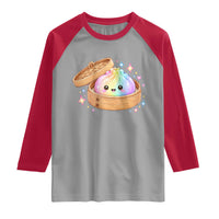 Cute Rainbow Dumpling Squishy Raglan Shirt Kawaii Graphic