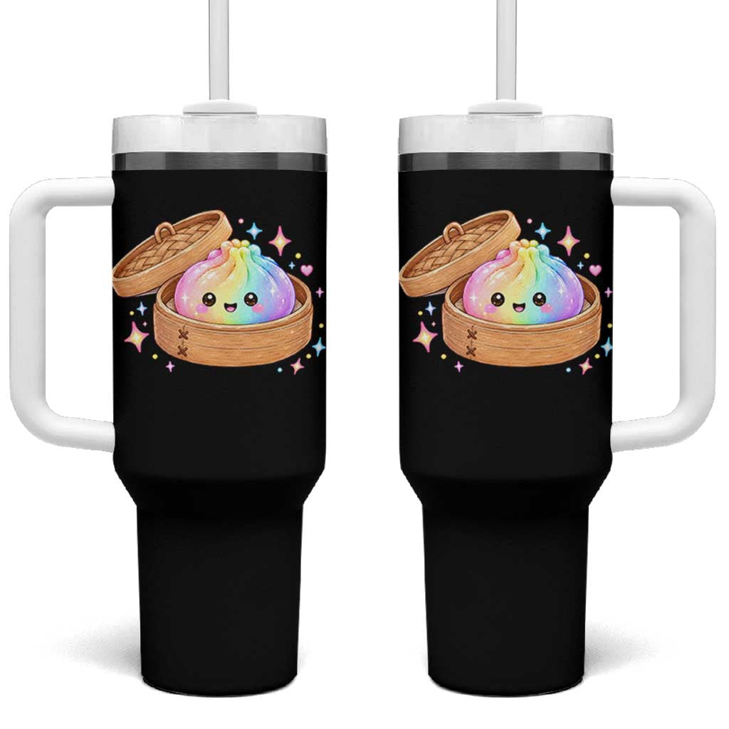 Cute Rainbow Dumpling Squishy Tumbler With Handle Kawaii Graphic