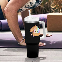 Cute Rainbow Dumpling Squishy Tumbler With Handle Kawaii Graphic