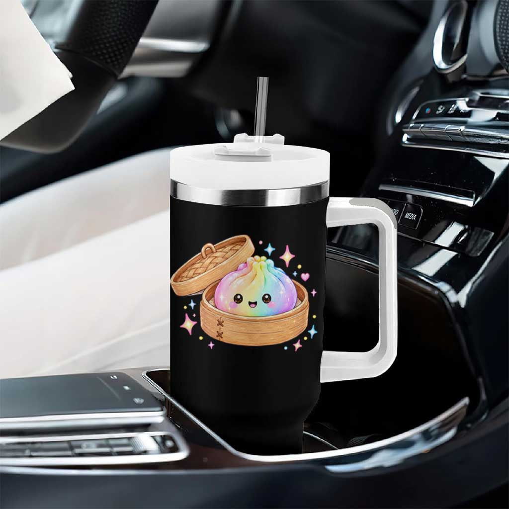 Cute Rainbow Dumpling Squishy Tumbler With Handle Kawaii Graphic