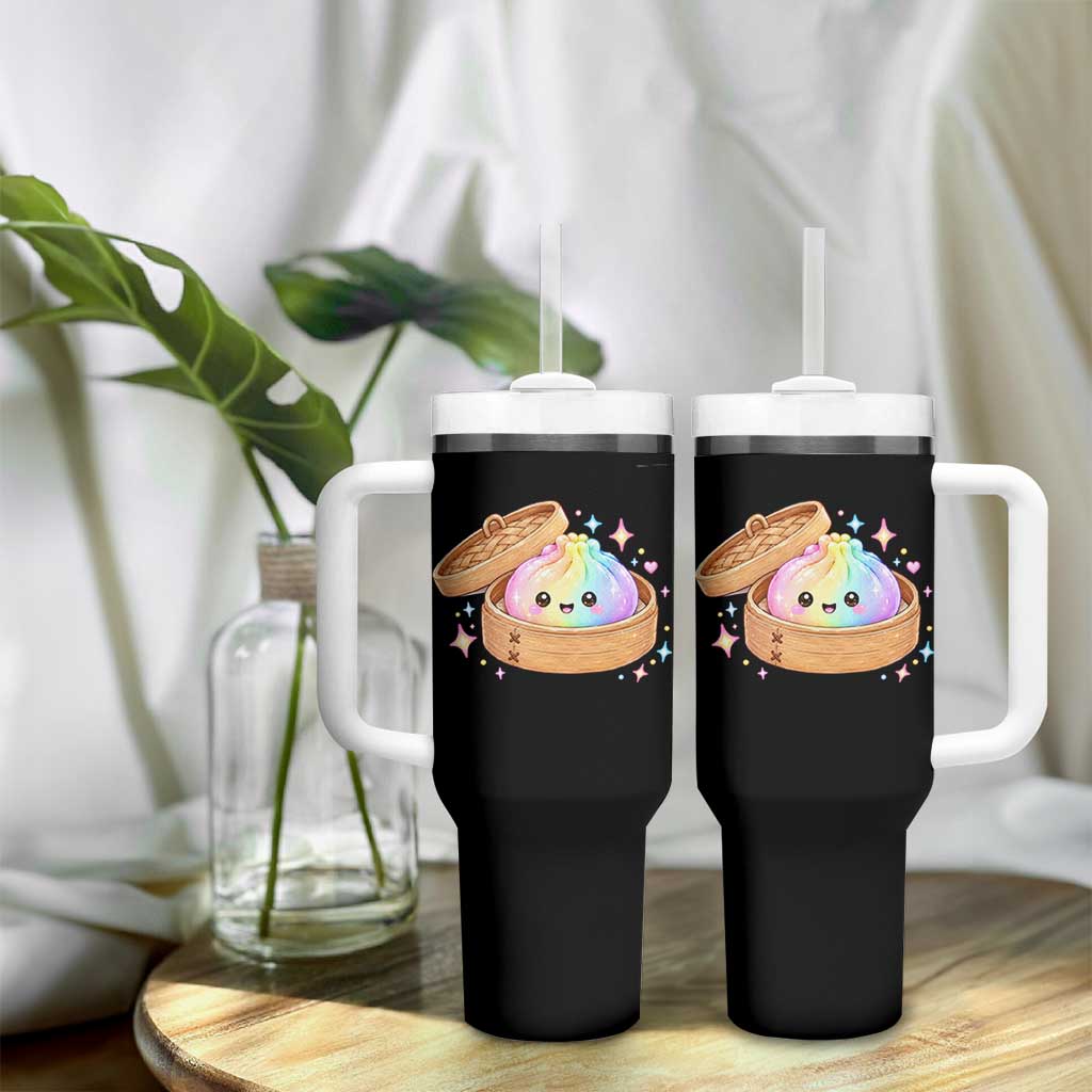Cute Rainbow Dumpling Squishy Tumbler With Handle Kawaii Graphic