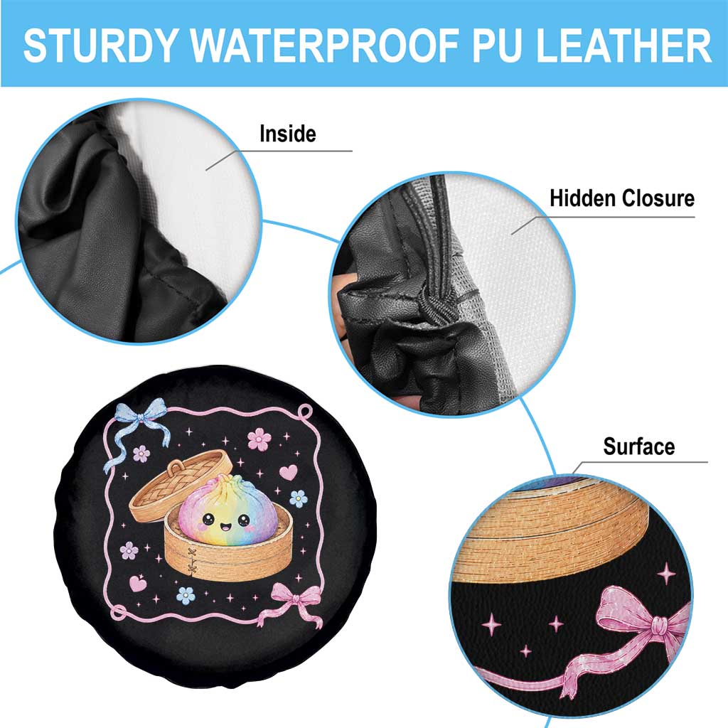 Squishy Lovers Spare Tire Cover Cute Dumpling Graphic Coquette Bow Girls