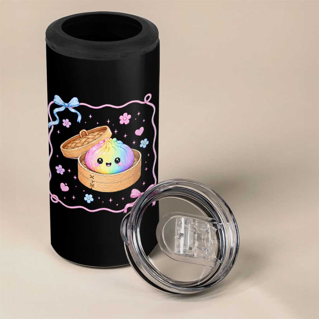 Squishy Lovers 4 in 1 Can Cooler Tumbler Cute Dumpling Graphic Coquette Bow Girls