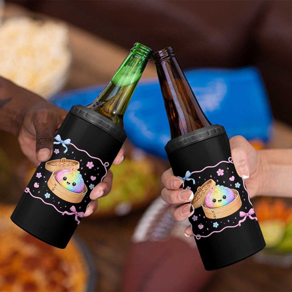 Squishy Lovers 4 in 1 Can Cooler Tumbler Cute Dumpling Graphic Coquette Bow Girls