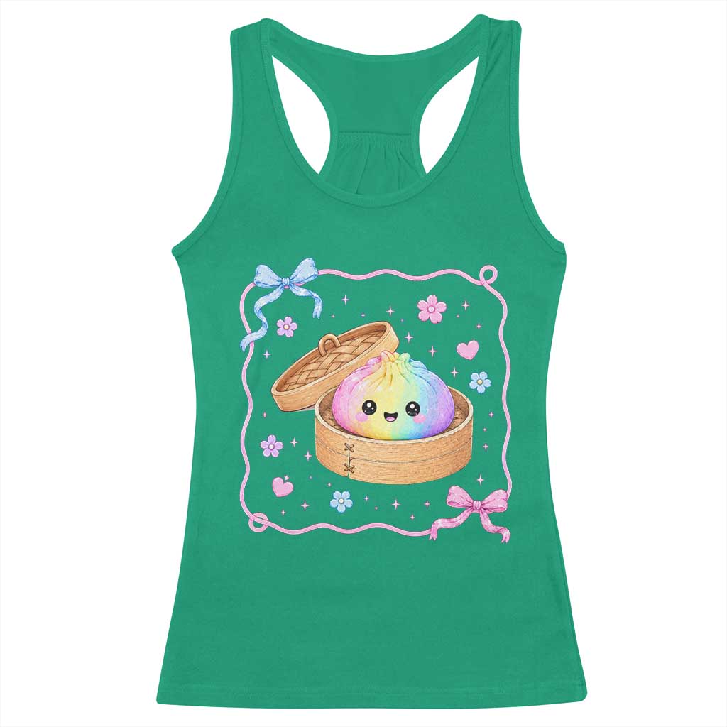 Squishy Lovers Racerback Tank Top Cute Dumpling Graphic Coquette Bow Girls