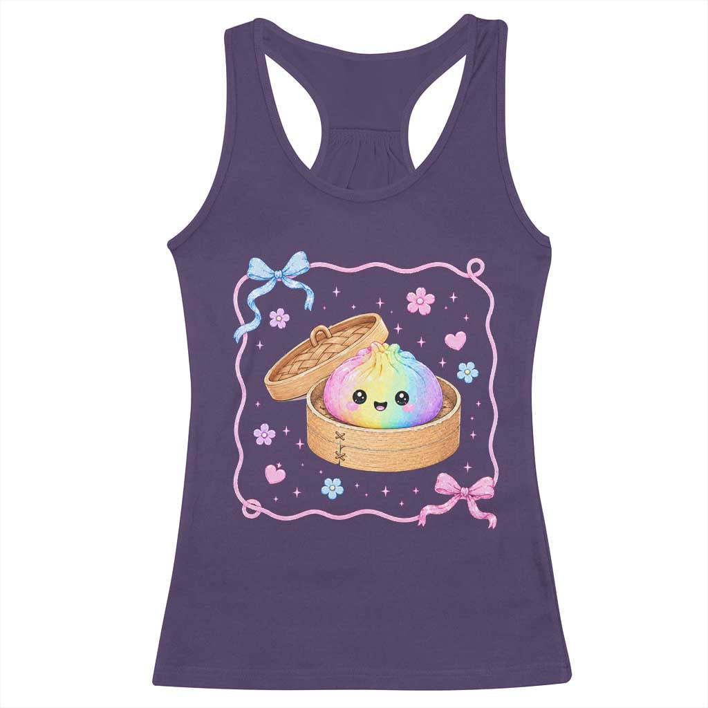 Squishy Lovers Racerback Tank Top Cute Dumpling Graphic Coquette Bow Girls