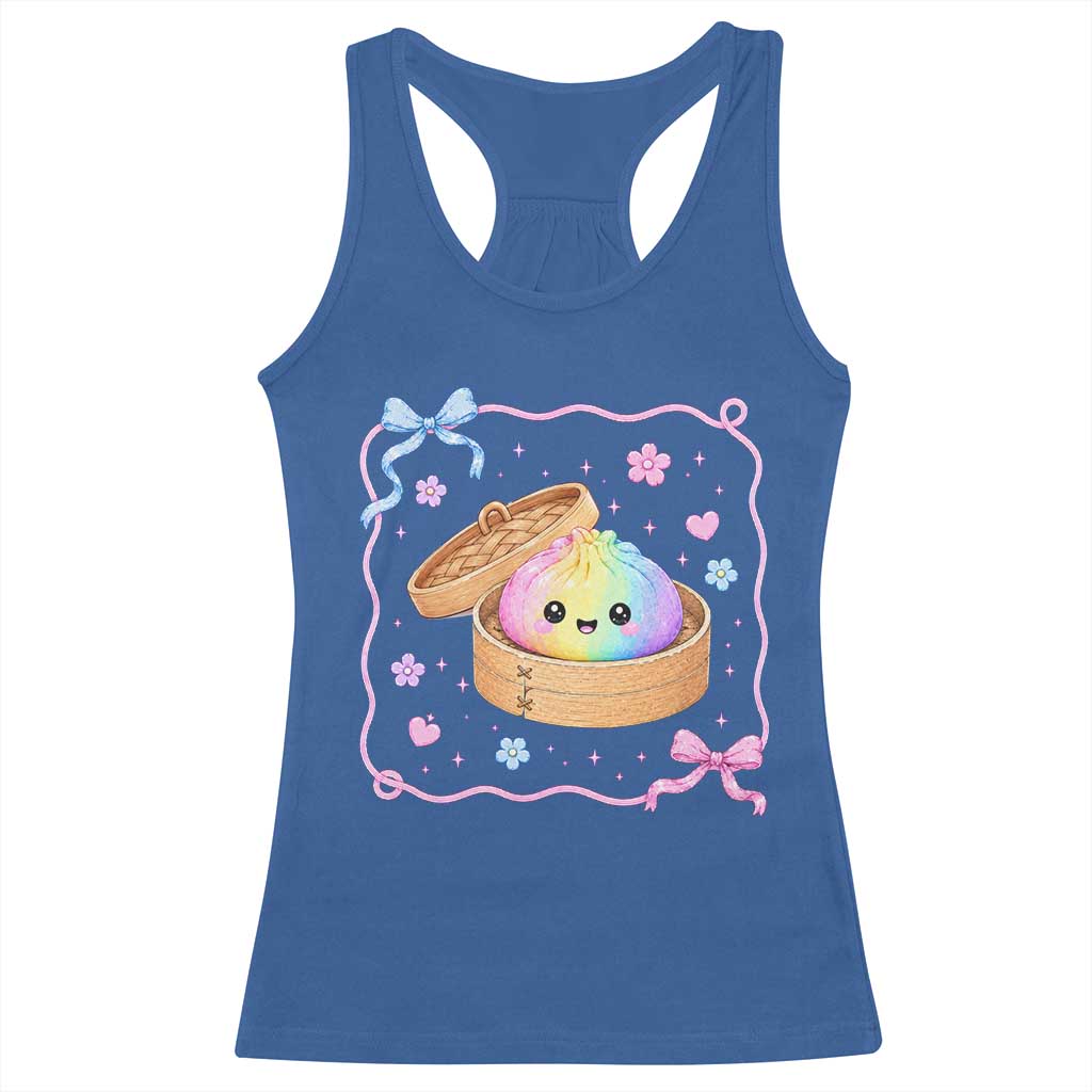 Squishy Lovers Racerback Tank Top Cute Dumpling Graphic Coquette Bow Girls