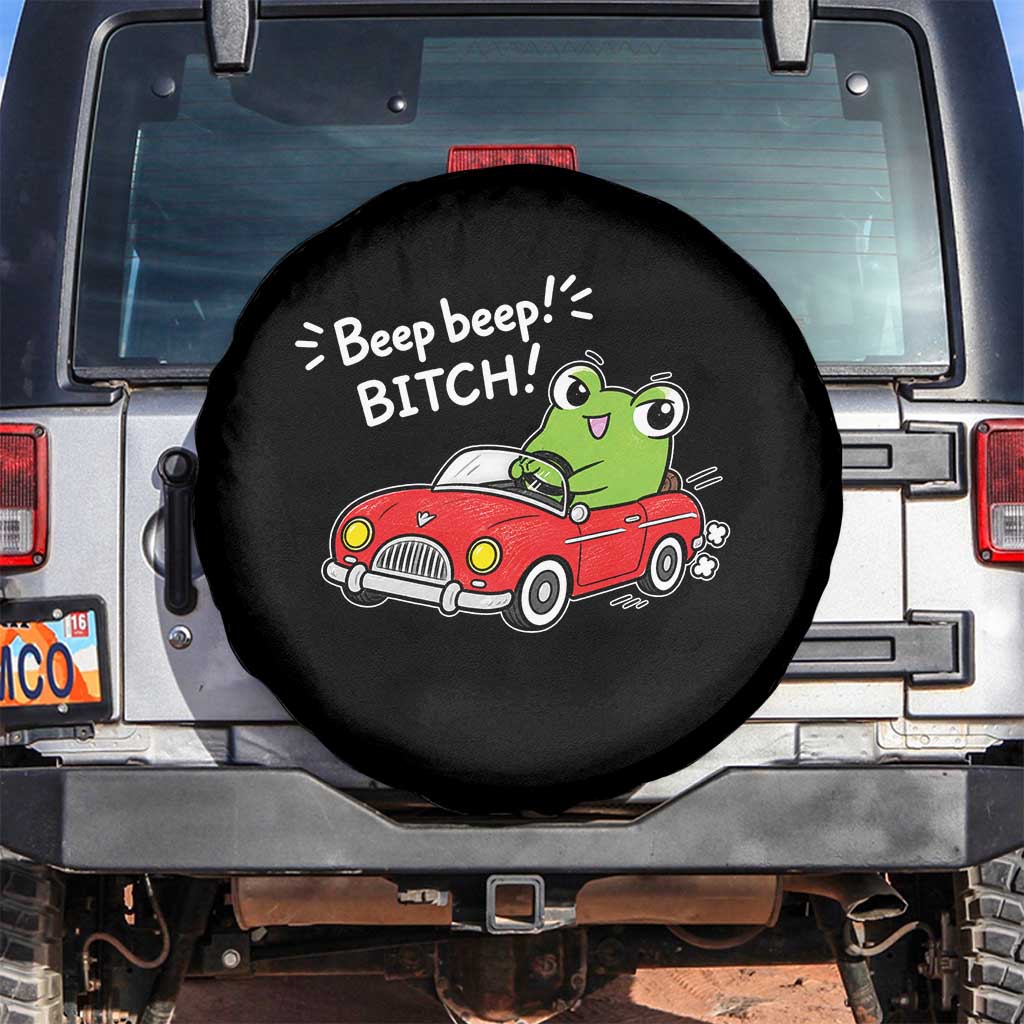 Beep Beep Frog Spare Tire Cover Funny Driving Frog Red Convertible Car Graphic